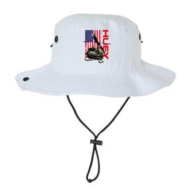 Huey Military Helicopter Airplane American Flag Bucket Hat