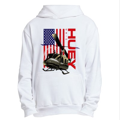 Huey Military Helicopter Airplane American Flag Urban Pullover Hoodie