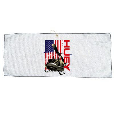 Huey Military Helicopter Airplane American Flag Large Microfiber Waffle Golf Towel