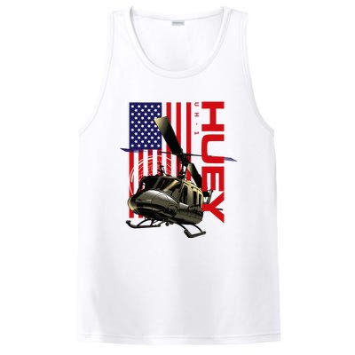 Huey Military Helicopter Airplane American Flag PosiCharge Competitor Tank