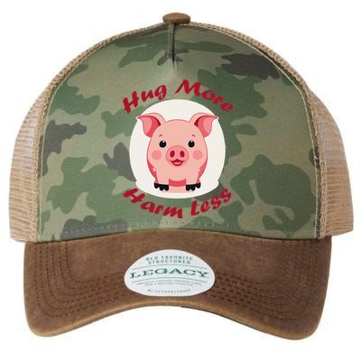 Hug More Harm Less Cute Pig Legacy Tie Dye Trucker Hat