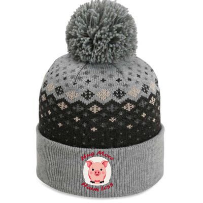 Hug More Harm Less Cute Pig The Baniff Cuffed Pom Beanie