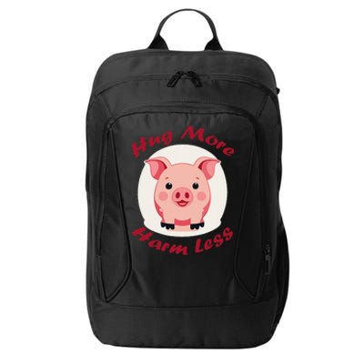 Hug More Harm Less Cute Pig City Backpack