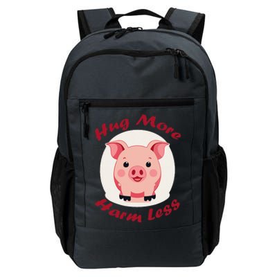 Hug More Harm Less Cute Pig Daily Commute Backpack