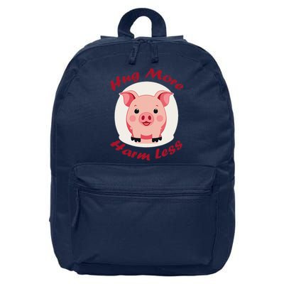 Hug More Harm Less Cute Pig 16 in Basic Backpack