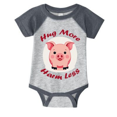 Hug More Harm Less Cute Pig Infant Baby Jersey Bodysuit