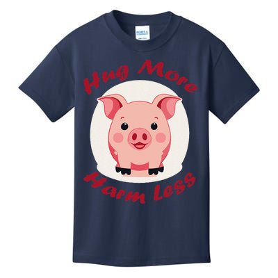 Hug More Harm Less Cute Pig Kids T-Shirt