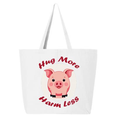 Hug More Harm Less Cute Pig 25L Jumbo Tote