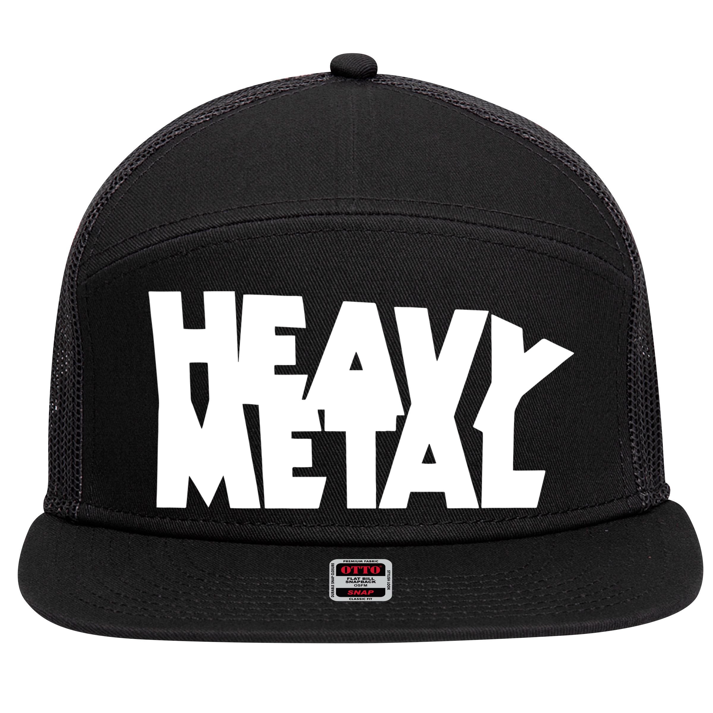 Heavy Metal 7 Panel Mesh Trucker Snapback Hat