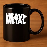 Heavy Metal 11oz C Handle Ceramic Mug