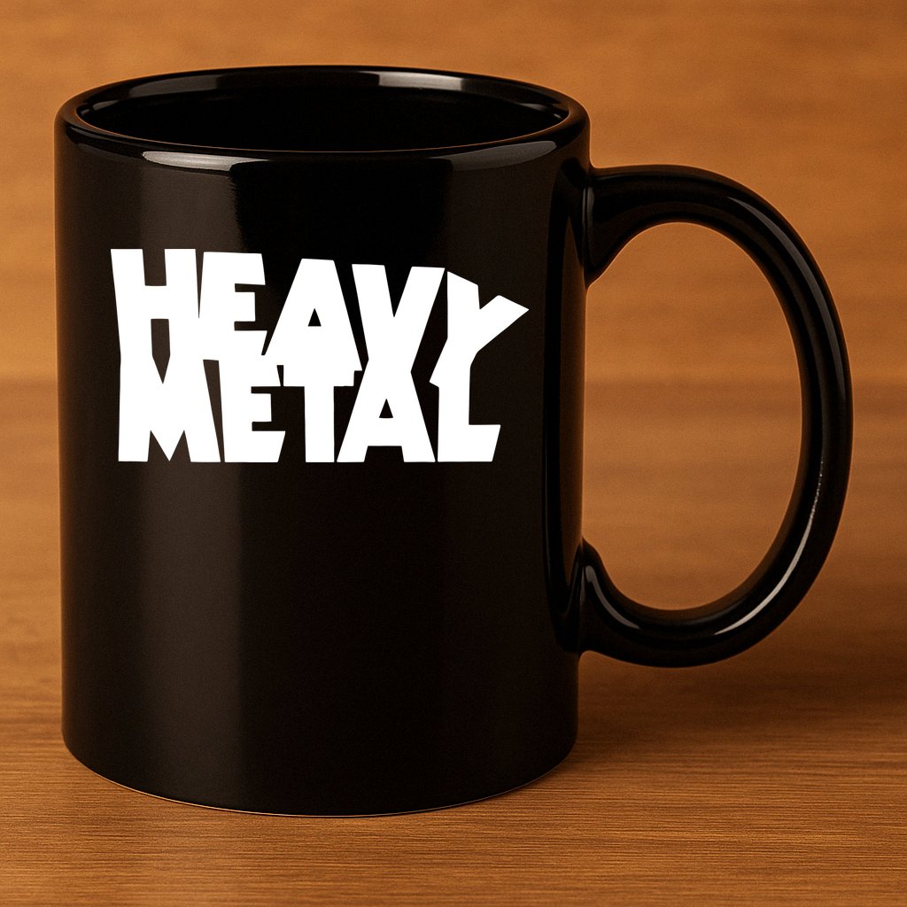 Heavy Metal 11oz C Handle Ceramic Mug