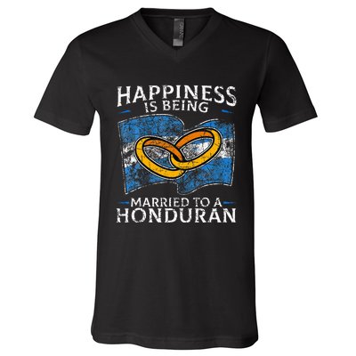 Honduran Marriage Honduras Married Heritage Flag Culture V-Neck T-Shirt