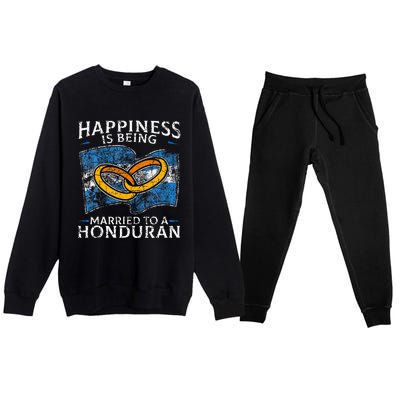 Honduran Marriage Honduras Married Heritage Flag Culture Premium Crewneck Sweatsuit Set