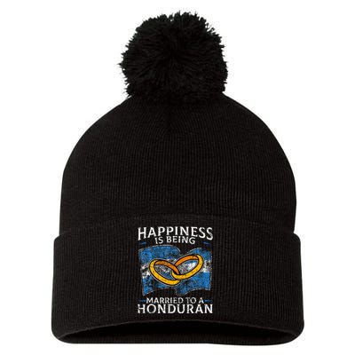 Honduran Marriage Honduras Married Heritage Flag Culture Pom Pom 12in Knit Beanie