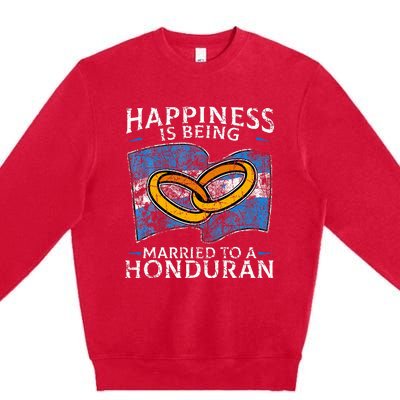 Honduran Marriage Honduras Married Heritage Flag Culture Premium Crewneck Sweatshirt