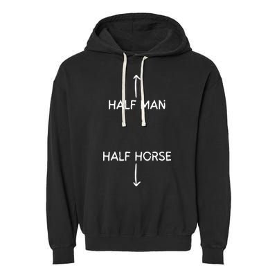 Half Man Half Horse Funny Garment-Dyed Fleece Hoodie
