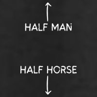 Half Man Half Horse Funny 25L Jumbo Tote