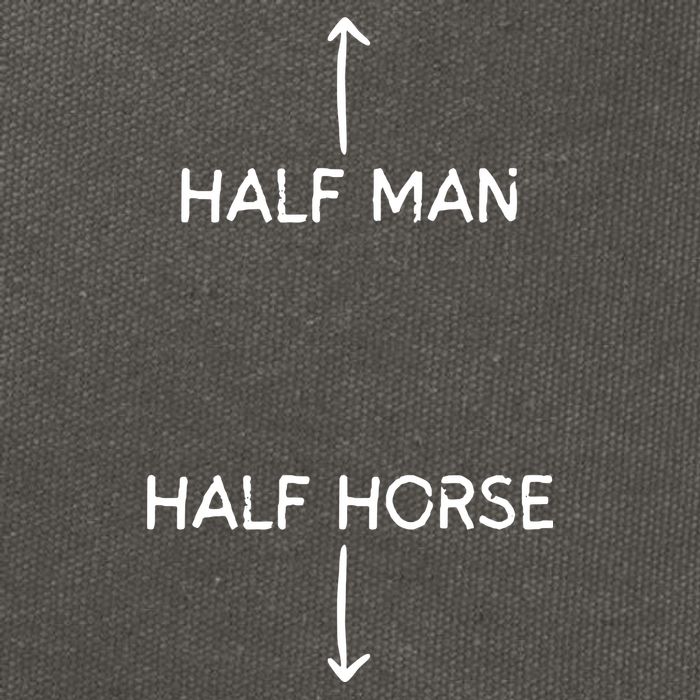 Half Man Half Horse Funny Cotton Canvas Backpack