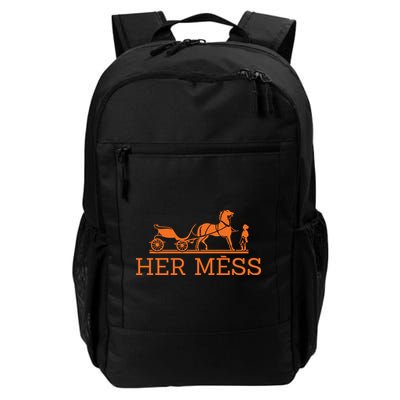 Her Mess Horse Carriage Funny Daily Commute Backpack