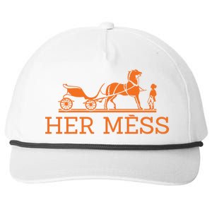 Her Mess Horse Carriage Funny Snapback Five-Panel Rope Hat