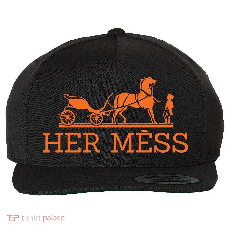 Her Mess Horse Carriage Funny Wool Snapback Cap