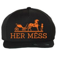 Her Mess Horse Carriage Funny Wool Snapback Cap