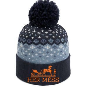 Her Mess Horse Carriage Funny The Baniff Cuffed Pom Beanie