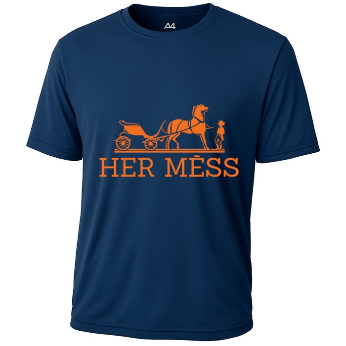 Her Mess Horse Carriage Funny Cooling Performance Crew T-Shirt