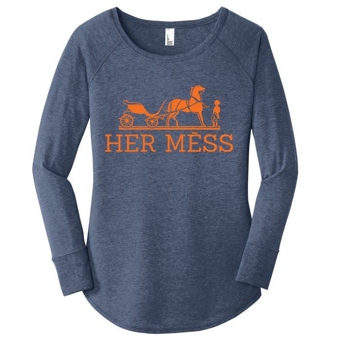 Her Mess Horse Carriage Funny Women's Perfect Tri Tunic Long Sleeve Shirt