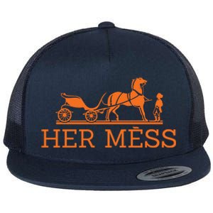 Her Mess Horse Carriage Funny Flat Bill Trucker Hat