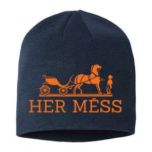 Her Mess Horse Carriage Funny Sustainable Beanie