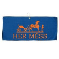 Her Mess Horse Carriage Funny Large Microfiber Waffle Golf Towel