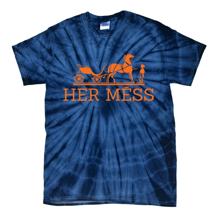 Her Mess Horse Carriage Funny Tie-Dye T-Shirt