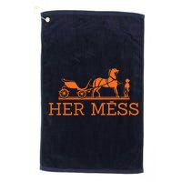 Her Mess Horse Carriage Funny Platinum Collection Golf Towel