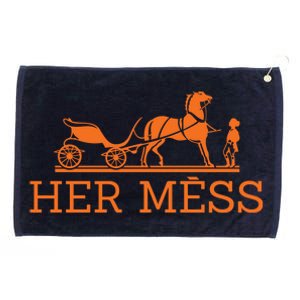 Her Mess Horse Carriage Funny Grommeted Golf Towel