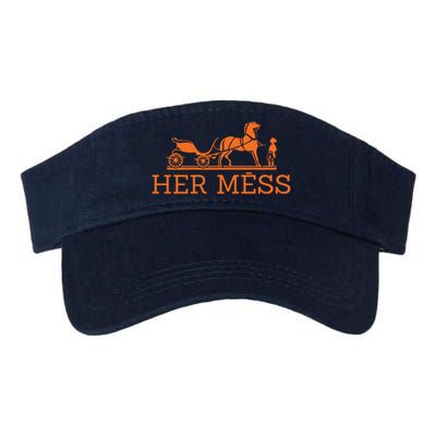 Her Mess Horse Carriage Funny Valucap Bio-Washed Visor