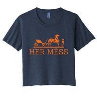 Her Mess Horse Carriage Funny Women's Crop Top Tee