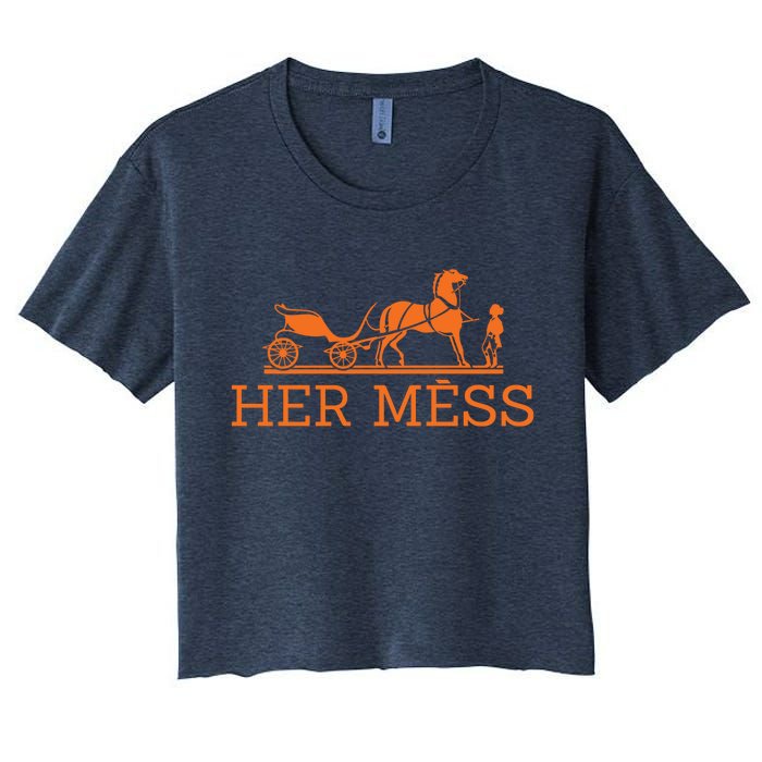 Her Mess Horse Carriage Funny Women's Crop Top Tee