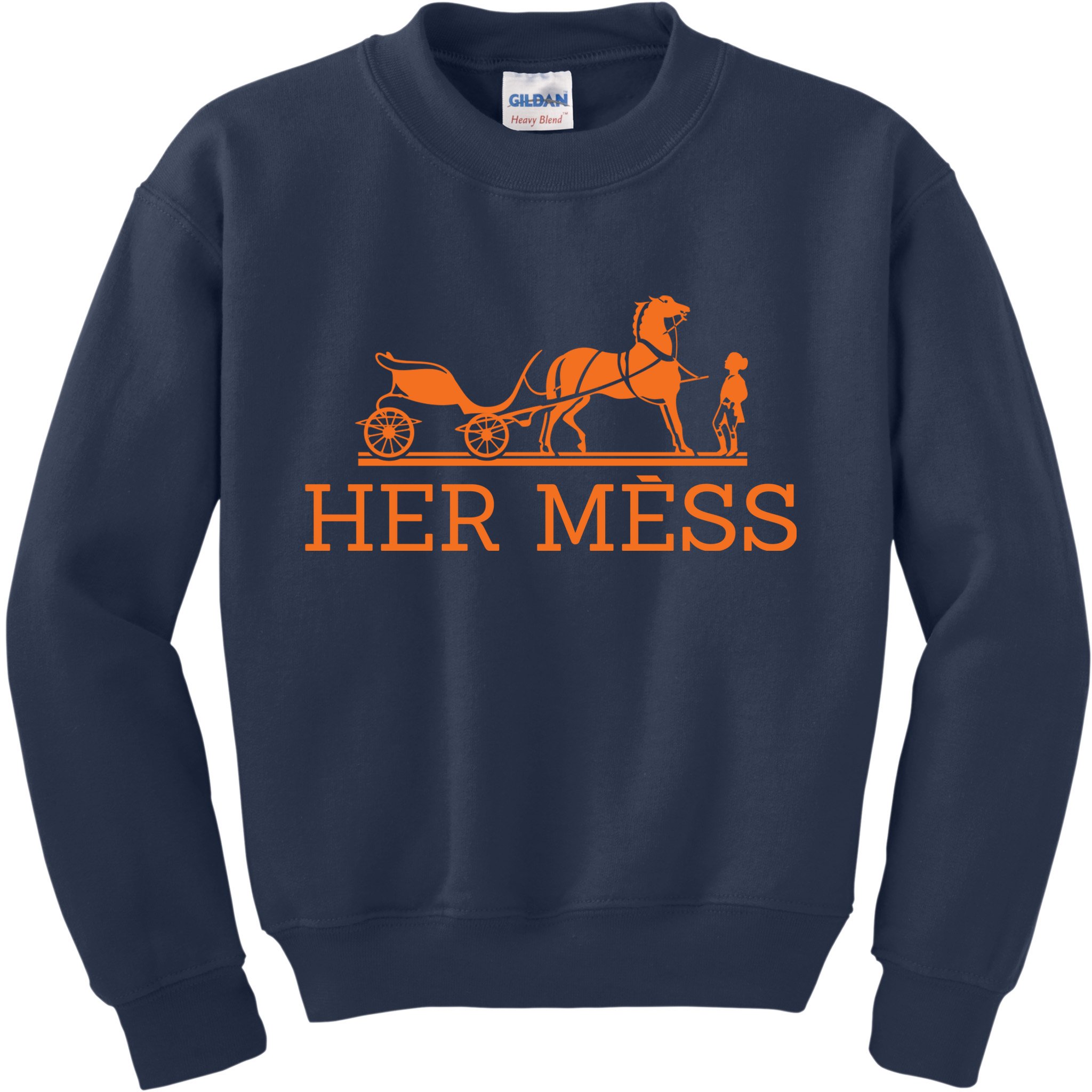 Her Mess Horse Carriage Funny Kids Sweatshirt