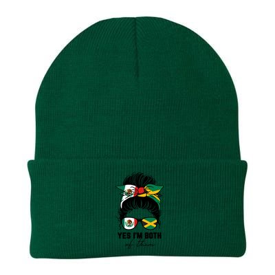 Half Mexican Half Jamaican Girl Mexico Jamaica Flag Knit Cap Winter Beanie