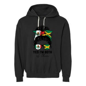 Half Mexican Half Jamaican Girl Mexico Jamaica Flag Garment-Dyed Fleece Hoodie