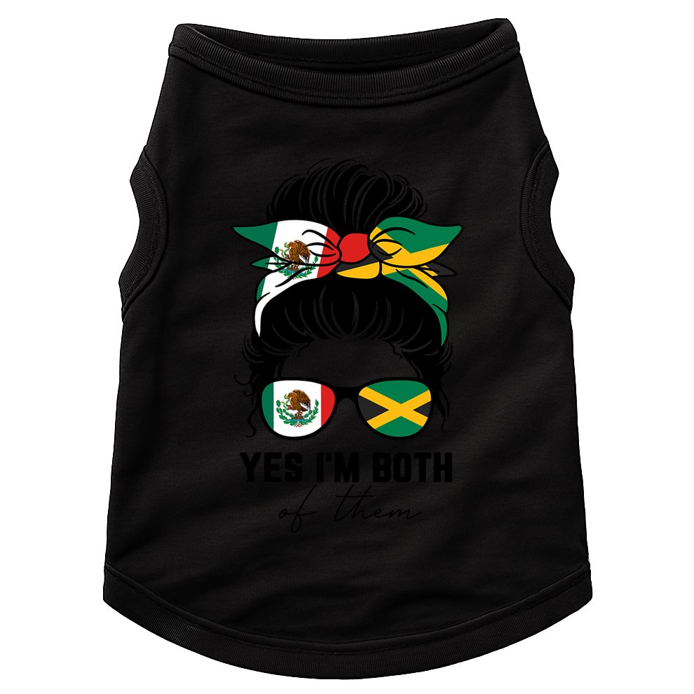Half Mexican Half Jamaican Girl Mexico Jamaica Flag Doggie Tank