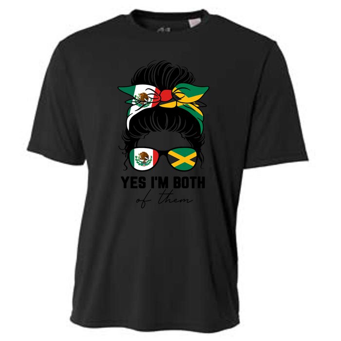 Half Mexican Half Jamaican Girl Mexico Jamaica Flag Cooling Performance Crew T-Shirt