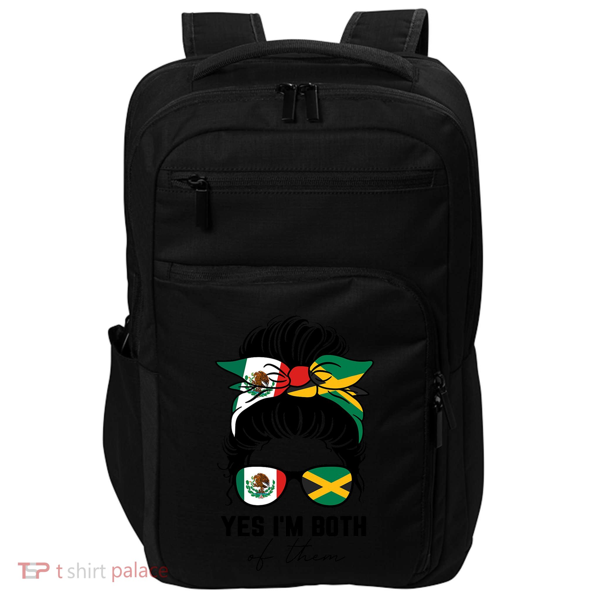 Half Mexican Half Jamaican Girl Mexico Jamaica Flag Impact Tech Backpack
