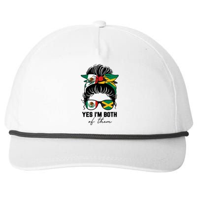 Half Mexican Half Jamaican Girl Mexico Jamaica Flag Snapback Five-Panel Rope Hat