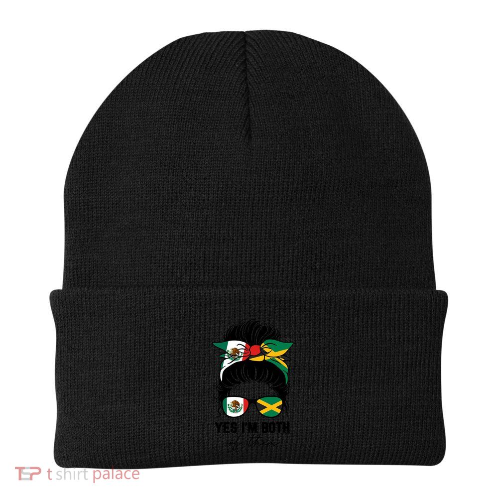 Half Mexican Half Jamaican Girl Mexico Jamaica Flag Beanie