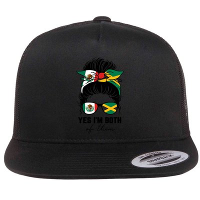 Half Mexican Half Jamaican Girl Mexico Jamaica Flag Flatbill Hat