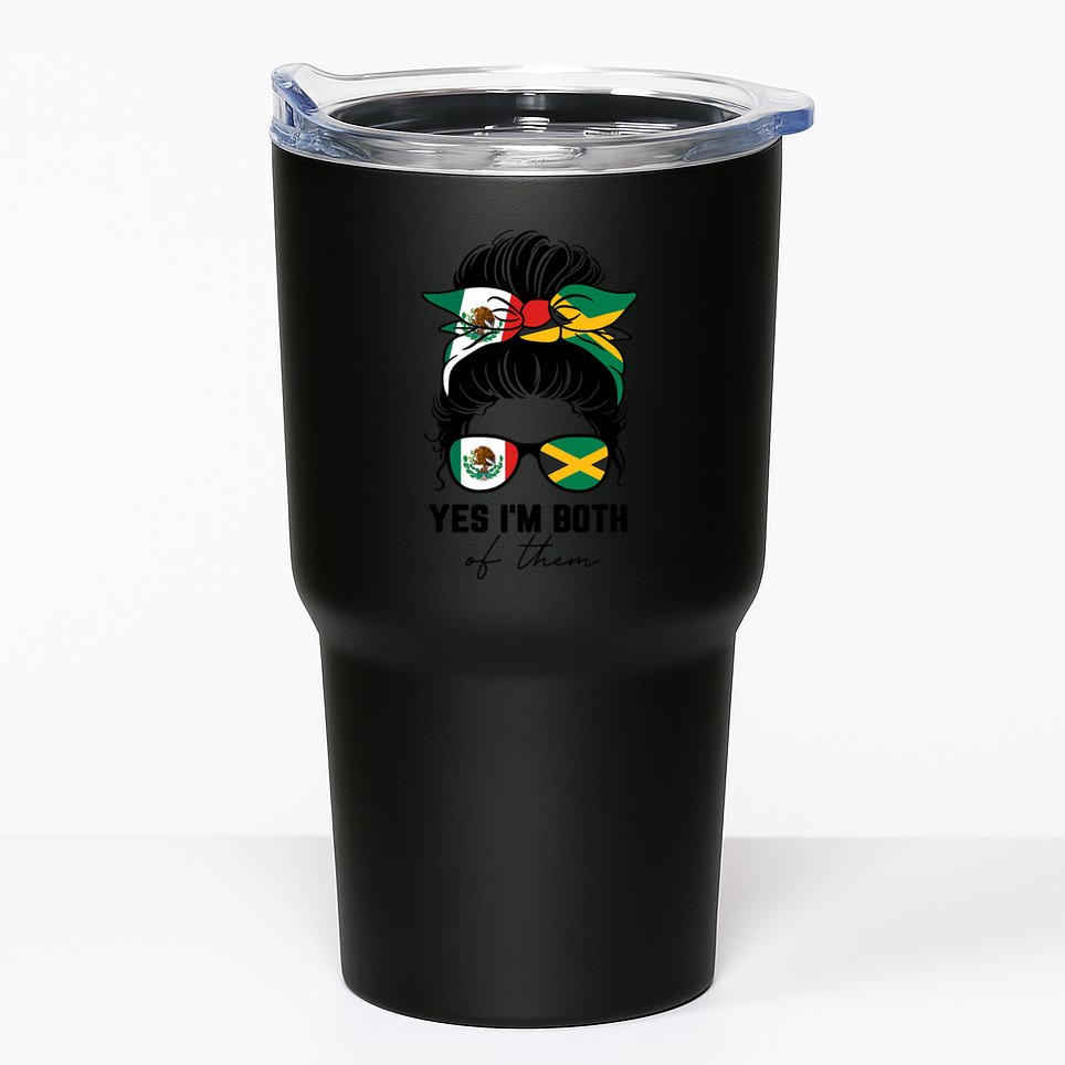 Half Mexican Half Jamaican Girl Mexico Jamaica Flag Tumbler