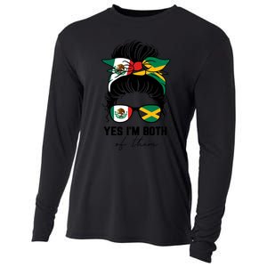 Half Mexican Half Jamaican Girl Mexico Jamaica Flag Cooling Performance Long Sleeve Crew