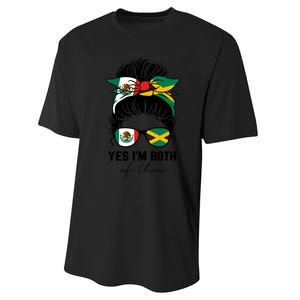 Half Mexican Half Jamaican Girl Mexico Jamaica Flag Performance Sprint T-Shirt